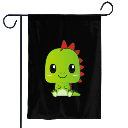 Cute Baby Green Dragon Garden Flags