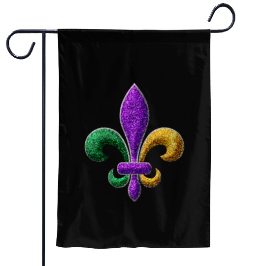 Mardi Gras New Orleans SaintsFleur De Lis Bling Garden Flags