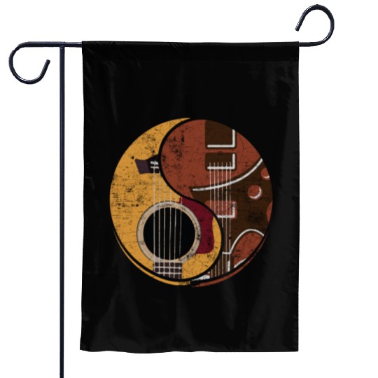 Guitar Ying Yang Music Guitar Player Gift Garden Flags