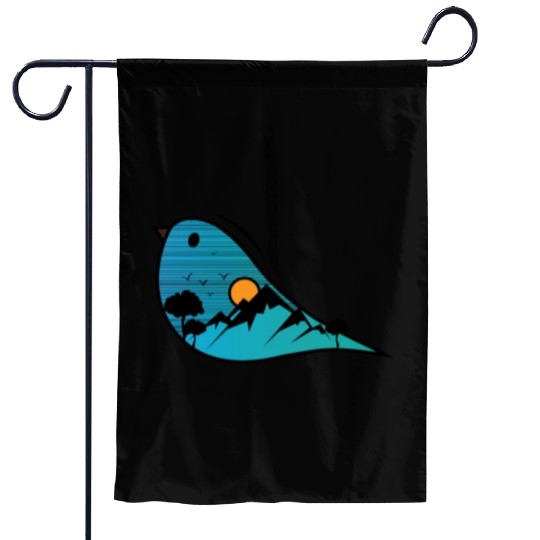 Blue Bird Nature Cartoon Garden Flags