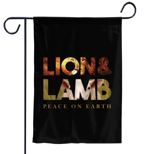 The lion and the lamb Garden Flags
