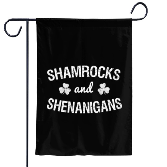Shamrocks and Shenanigans St. Patrick's Day Garden Flags
