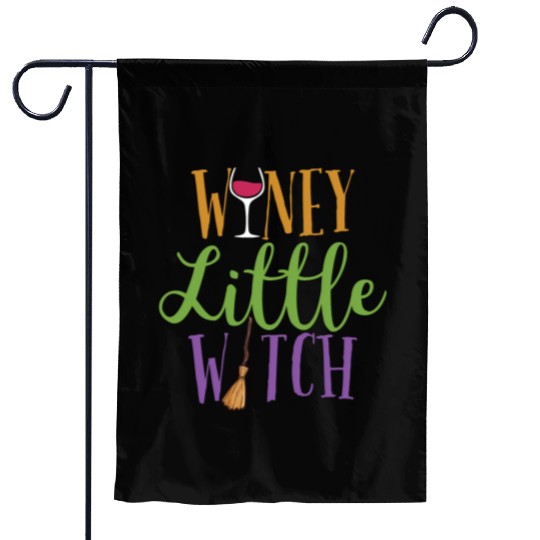 Winey Little Witch Wine Bottle Costume Cool Gift Garden Flags