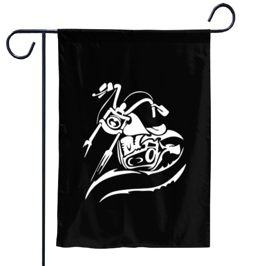 Motorcycle Chopper Cruiser Biker Mechanic Gift Garden Flags
