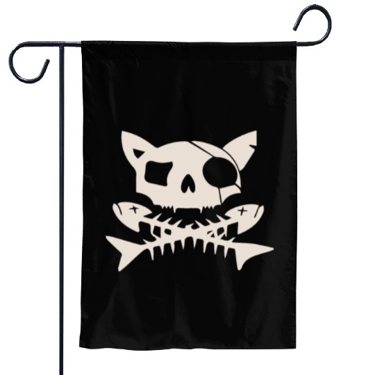 Cat Pirate Jolly Roger Garden Flags
