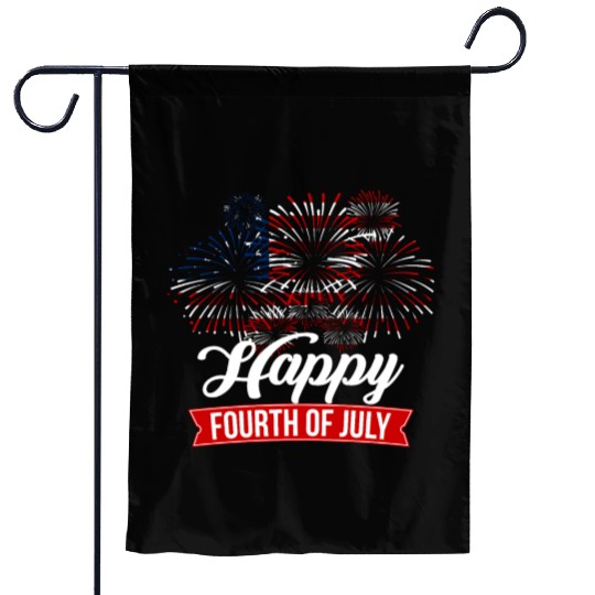 Fourth Of July Garden Flags USA Flag Fireworks 4th of