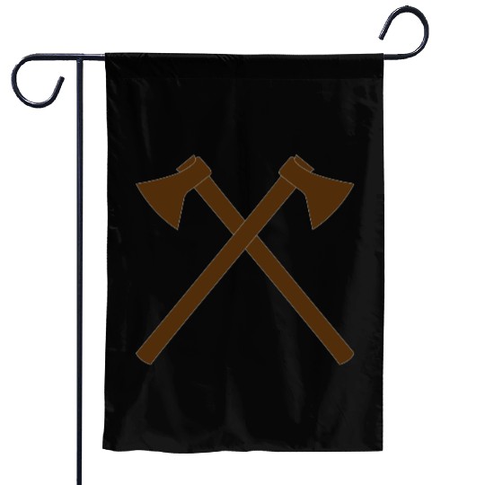 Crossed Axe - Firefighter Axe - Vector Garden Flags