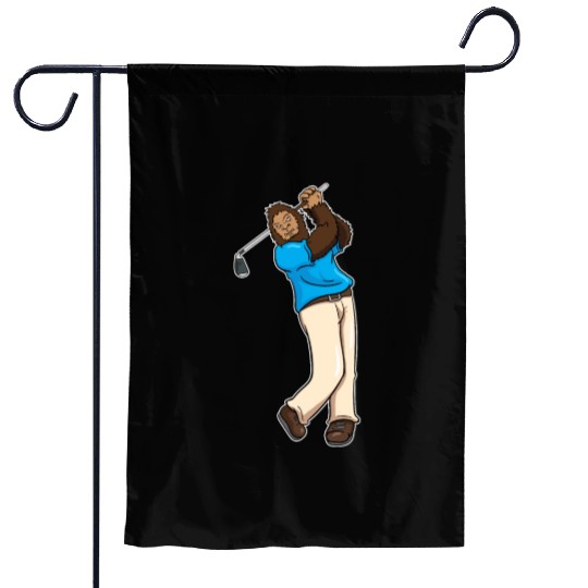 Golf Golfer Bigfoot Sasquatch Gift Garden Flags