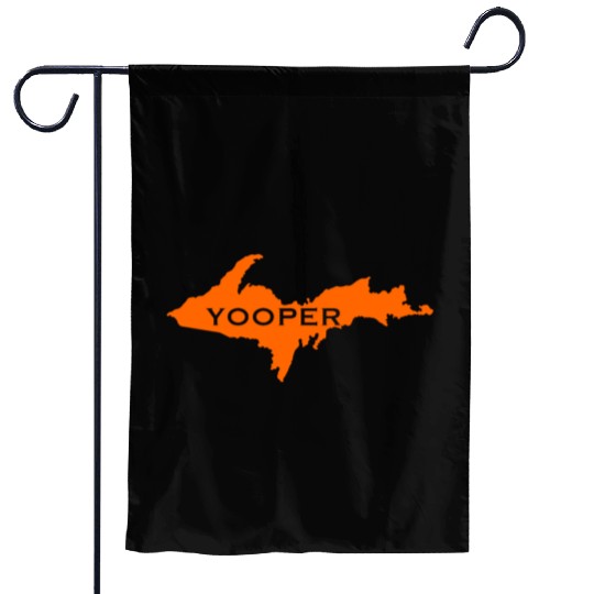 Yooper Hunter Blaze Orange Michigan UP design Garden Flags