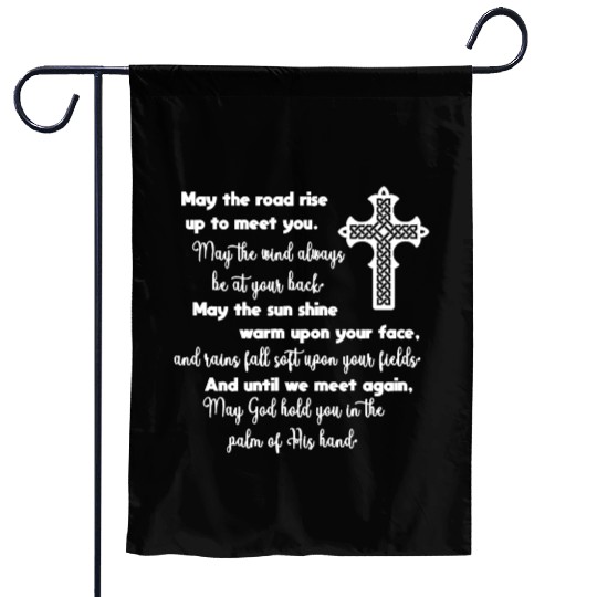 Irish Blessing with Celtic Knot Cross Garden Flags