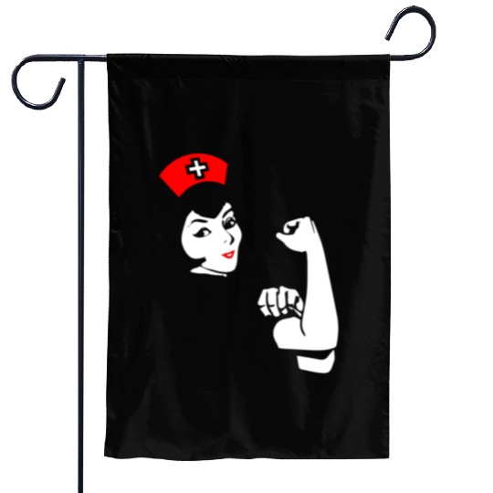 Strong Woman Nurse Funny Gift Garden Flags
