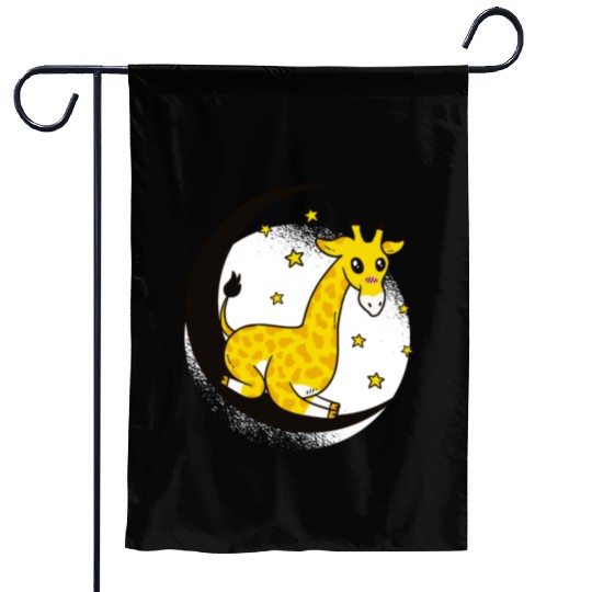 Night Giraffe Garden Flags