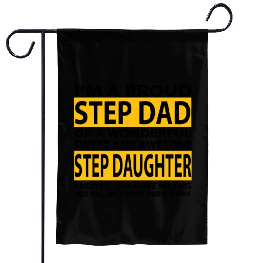 Funny Step Dad Garden Flags Fathers Day Gift Step