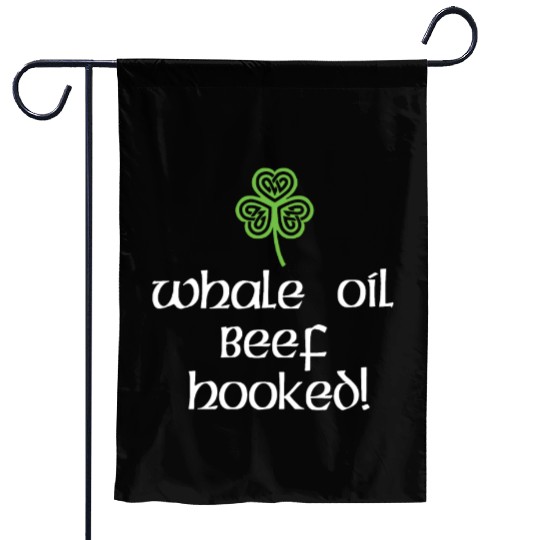 Whale Oil Beef Hooked Garden Flags St. Patrick's Day Padd