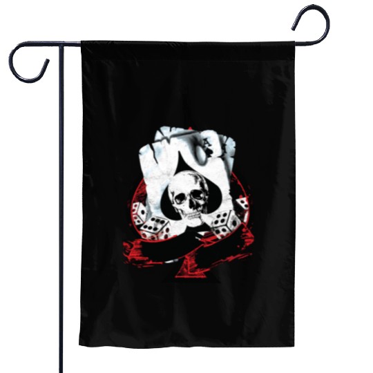 Scorched Ace Of Spades Poker Dice Skull Garden Flags