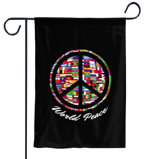World Peace Sign Flags of Nations International Garden Flags