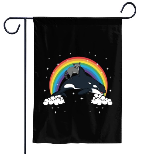 Raccoon Trash Panda Funny Orca Killer Whale Gift Garden Flags