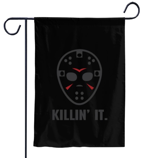 Killin It Friday 13TH Halloween Jason Mask Garden Flags