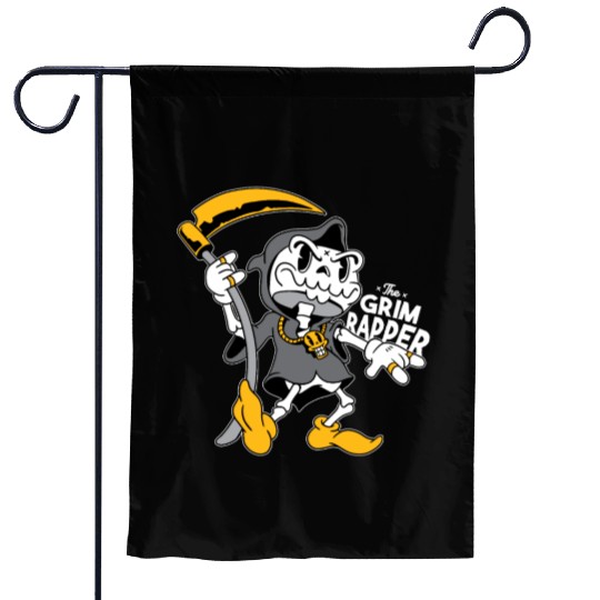 The grim reaper Garden Flags funny the grim rapper