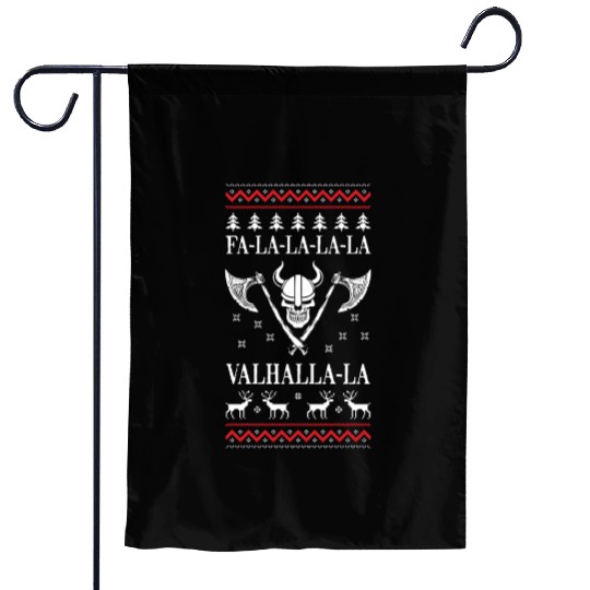 Ugly Christmas Viking Fa La La La La Valhalla La Garden Flags