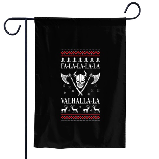 Ugly Christmas Viking Fa La La La La Valhalla La Garden Flags