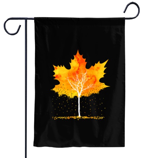 Maple Leaf Autumn Orange Fall Leaves Garden Flags