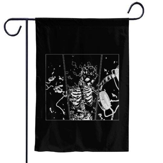 Heavy Metal Skelly (White) Garden Flags
