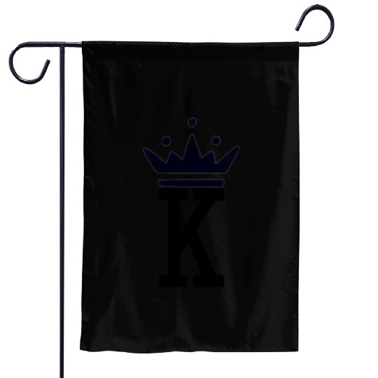 K and Crown Black King Garden Flags