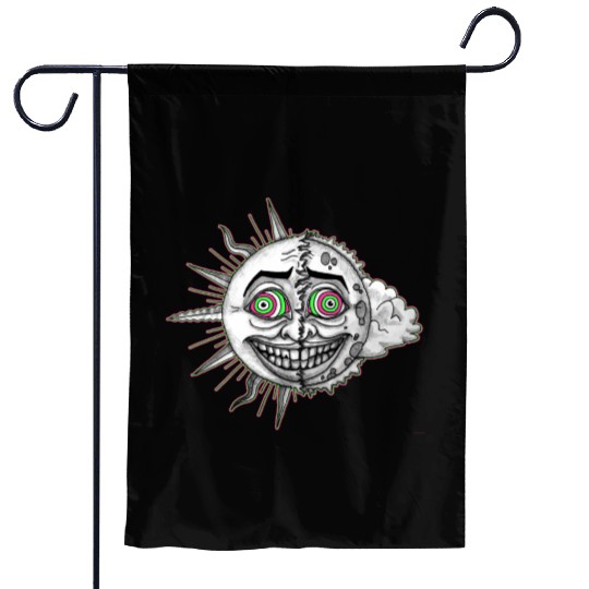 Trippy acid Sun Garden Flags