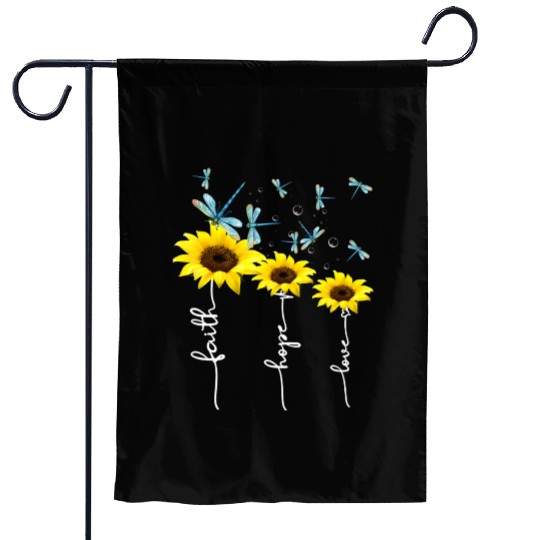Faith hope love sunflower Garden Flags