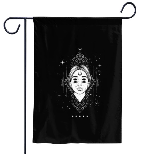 Occult Moon Baphomet Tarot Card Satanic Devil Garden Flags