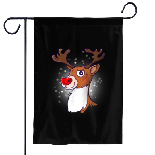Rudolph The Red Nosed Reindeer Garden Flags