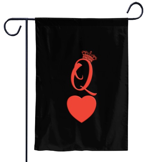 queen heart crown queen of hearts playing card Garden Flags