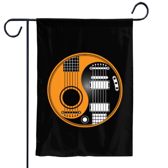Guitar Ying Yang Garden Flags