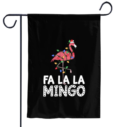 Fa La La Mingo Flamingo Christmas Tree Lights Garden Flags