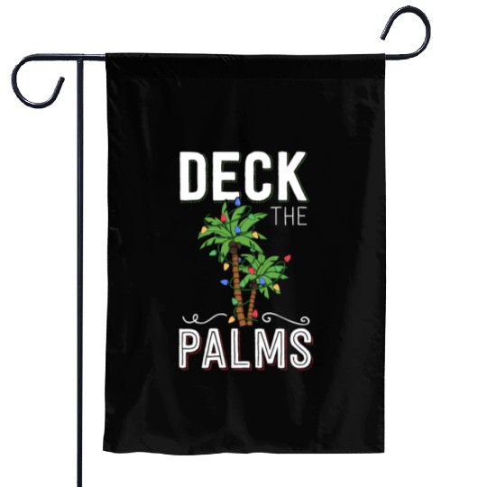 Deck The Palms Tropical Hawaii Christmas Palm Garden Flags