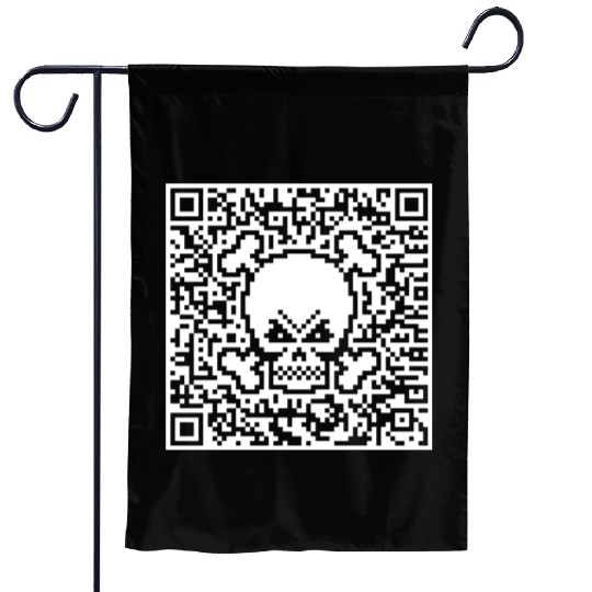 Skull And Crossbones (Quick Response Code / NEG) Garden Flags