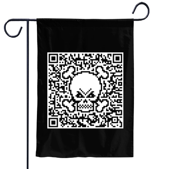 Skull And Crossbones (Quick Response Code / NEG) Garden Flags