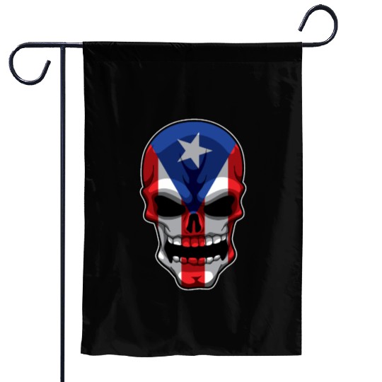 Puerto Rican Skull - Puerto Rico Pride Flag Garden Flags