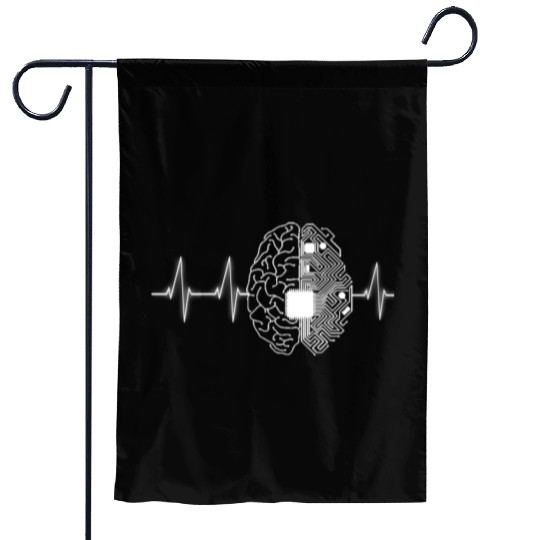 Programming Lover Programmer Heartbeat design Garden Flags