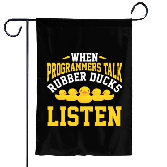 Computer Science Programmer Developer Rubber Duck Garden Flags