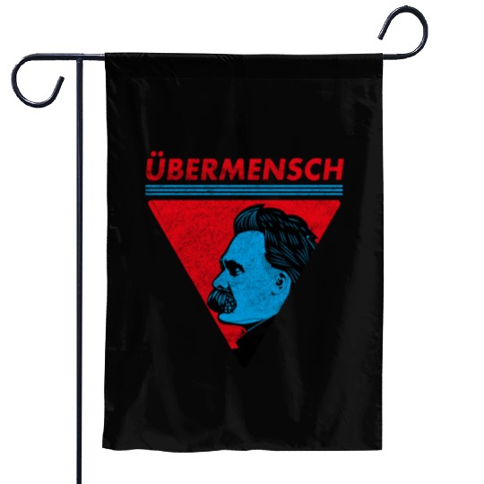 Vintage Übermensch Nietzsche Philosophy Nihilism Garden Flags