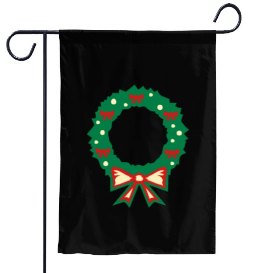 christmas wreath Garden Flags