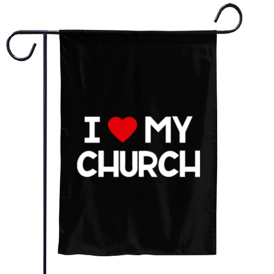 I Love My Church, Heart, Bible, Christian, Garden Flags