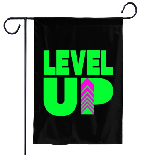 Level Up Neon Green Garden Flags