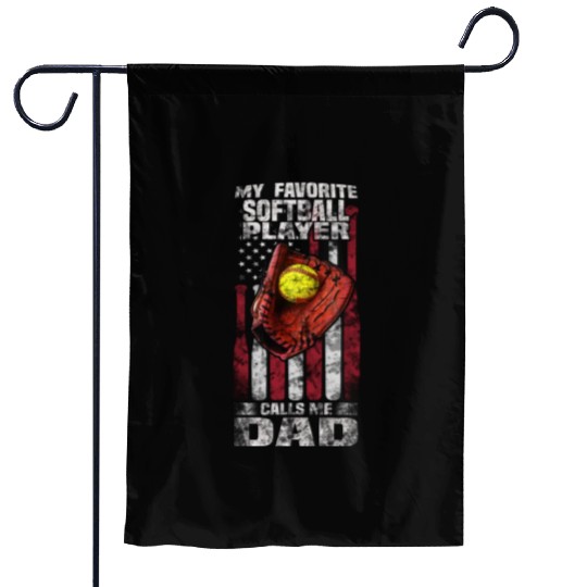 softball dad Garden Flags for men - softball dad gifts
