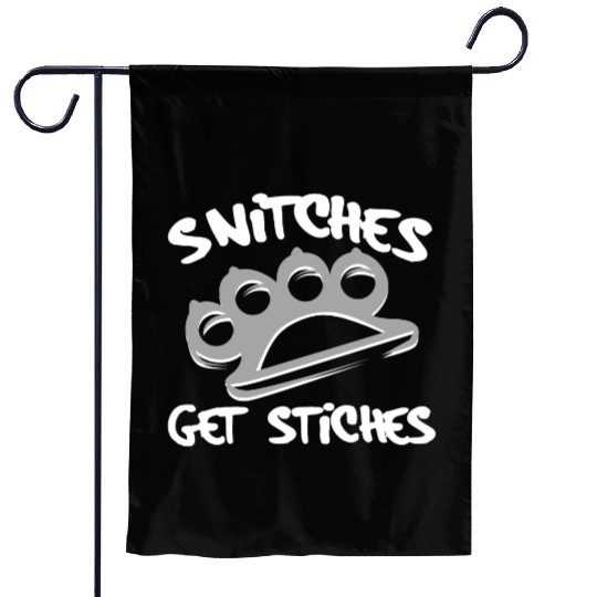 Cool Thug Life Garden Flags For Gangster "Snitches Get