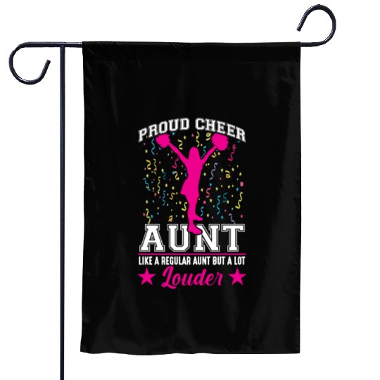 Cheerleading Aunt Family Support Girl Cheerleader Garden Flags