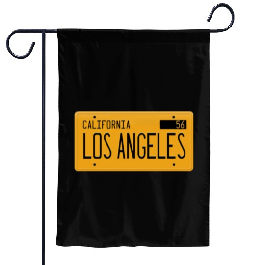 Los Angeles California 1956 yellow license plate Garden Flags