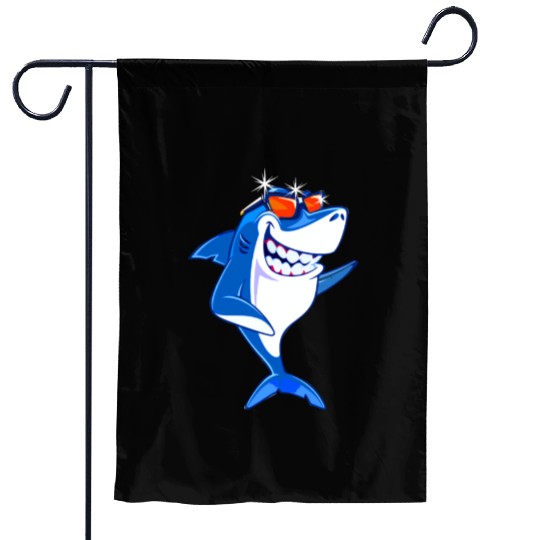 Shark Cool white shark predator marine animal Garden Flags